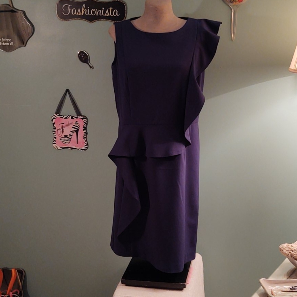 Navy blue Calvin Klein sleeveless cocktail dress